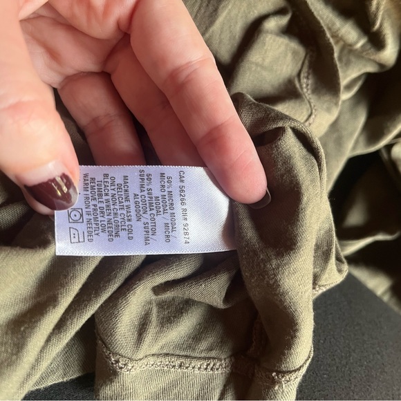 Splendid Olive Scoop Neck Long Sleeve Tee XL NWT - Picture 4 of 5